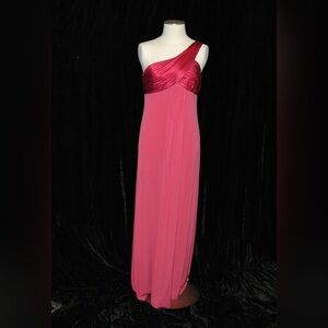 David’s Bridal One-Shoulder Gown Sz 12 – Rose Red
